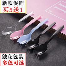 Plastic disposable spoon fork fork fork spoon cake fork separate packaging dessert spoon tableware fruit fork