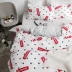Bộ đồ giường đơn giản ký túc xá 1,2m đơn đôi ba mảnh 1,5 / 1,8 mét khăn trải giường bằng vải lanh đỏ bốn mảnh