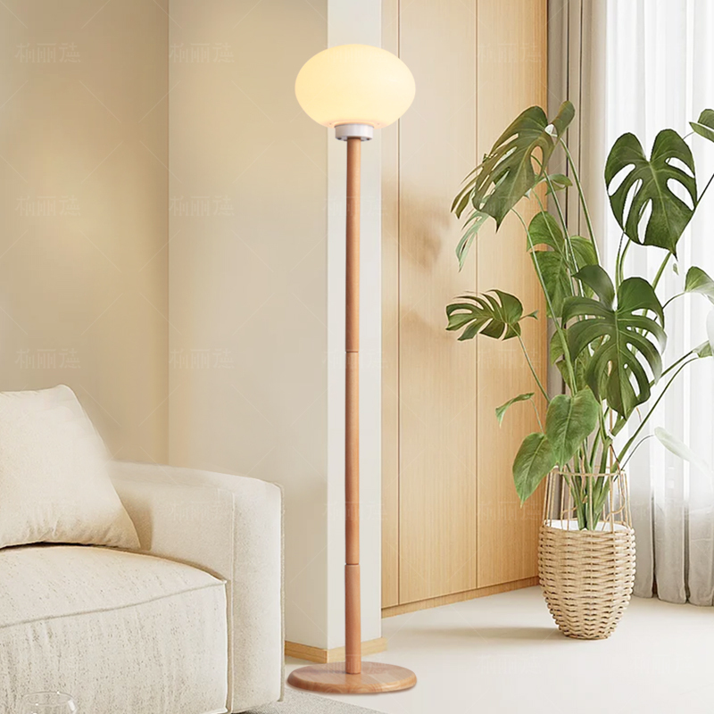 Nordic Floor Lamp, Natural Wood Style, Japanese Style, Living Room, Tea Room, Study, Next to Sofa, Bedroom, Solid Wood Standing Lamp, Bedside Lamp