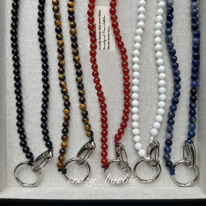 Natural Jade Multifunctional Glasses Chain Can Be Used as a Necklace, Work Badge Holder, Anti-Lost Sunglasses Lanyard for Women