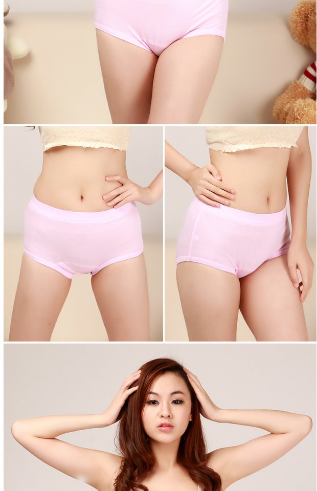 Quần short nữ bằng vải cotton in quần short eo cao kích thước lớn quần in 4 hộp quà quần lót đùi