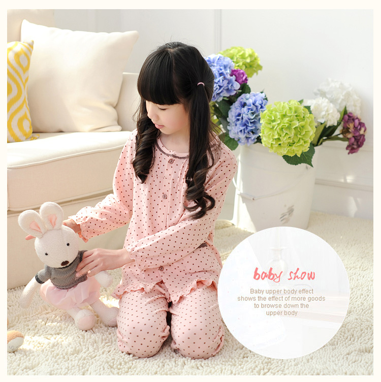 Trẻ em đồ ngủ cotton mùa xuân và mùa thu cậu bé lớn cô bé công chúa cô gái nhà dịch vụ phù hợp với mùa hè 12 cha mẹ và con 15 tuổi bo cotton ngộ nghinh cho ca nha