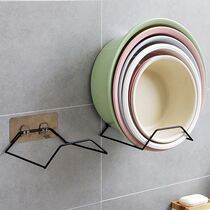 Wrought iron washbasin hanger Bathroom toilet hole-free washbasin storage rack hook kitchen suction cup washbasin rack