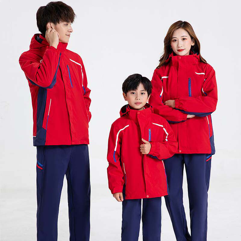 Autumn Winter Submachine Clothes Three-in-one School Uniform Jacket Men And Women Class Uniform Warm Junior High School Students High School Students Blue Red Booking System