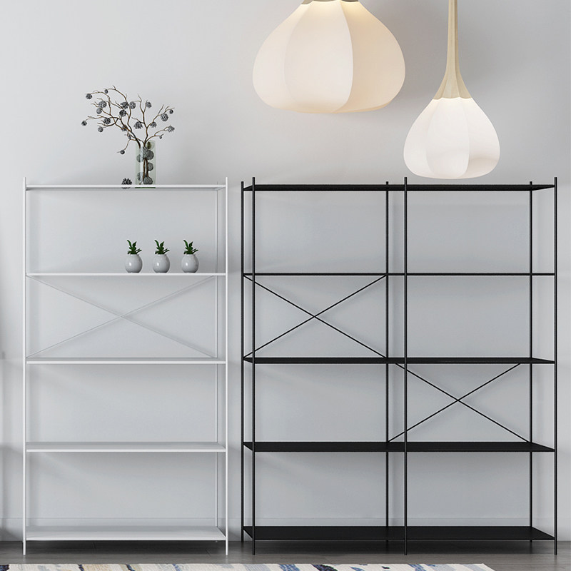 Nordic TV Wall Iron Art Shelf Modern Floor Living Room Partition Decorated Racks Pins Wind Personality Creative Bookshelves