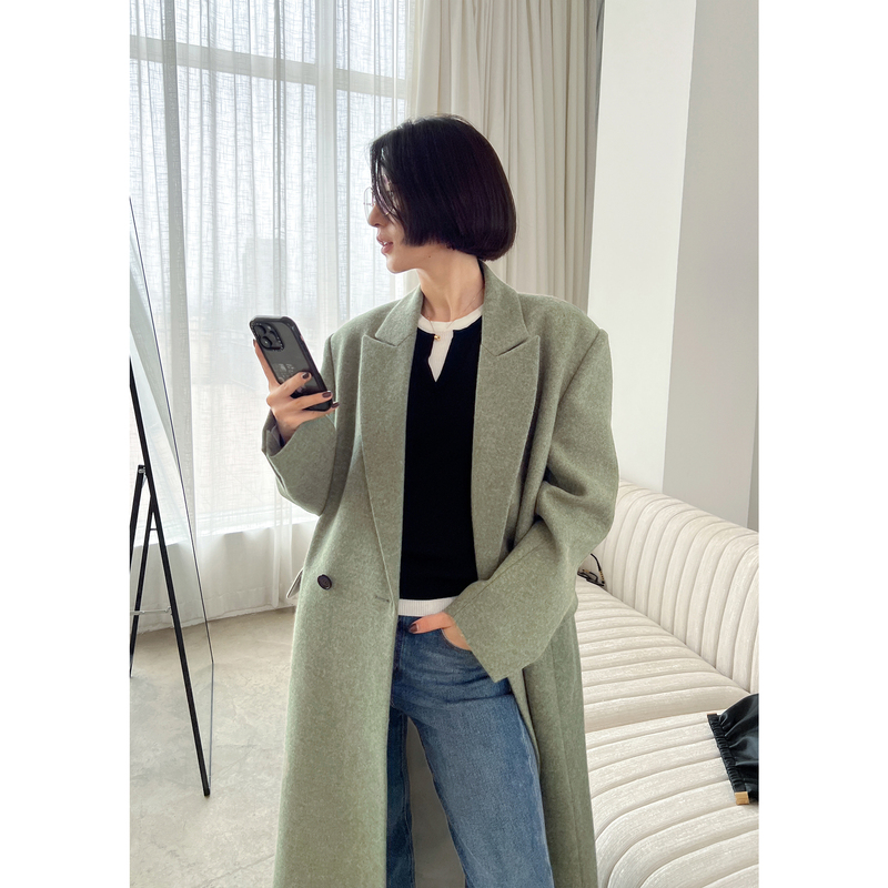 Amyy Studios 【Special Offer 70% off】 Australian Merino Wool Oversized Double-Breasted Blazer Coat