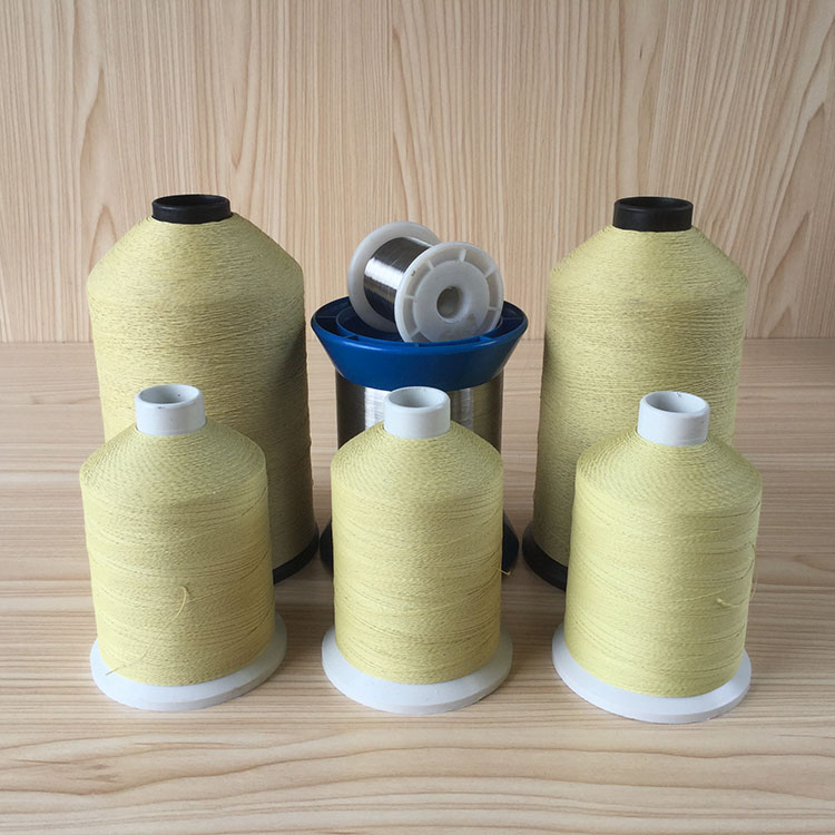 Fireproof and high temperature resistant aramid coated steel wire wear resistant and cut resistant flexible high temperature sheath car welding gloves sewing thread