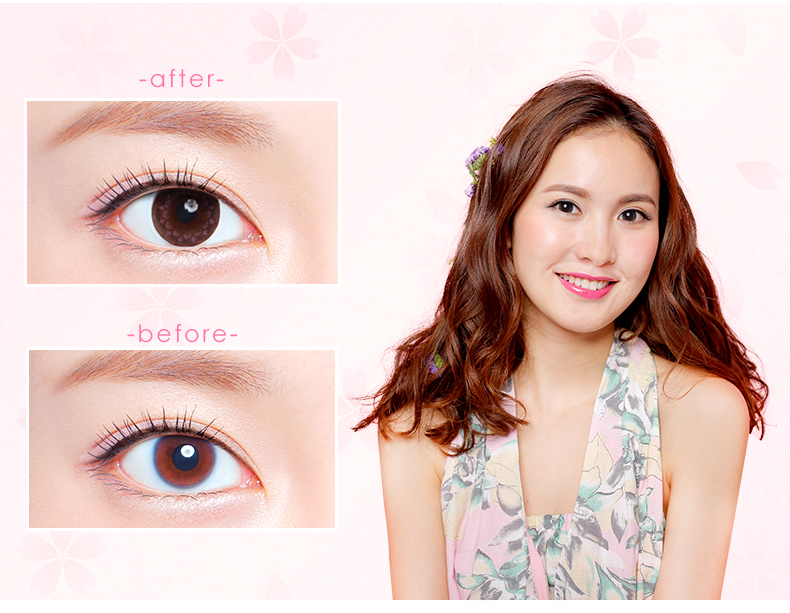 Haiyan En kính vô hình màu Peach Blossom Hiển thị kính áp tròng đường kính nhỏ mơ mộng Xiangxi nửa năm ném 1 mảnh - Kính đeo mắt kính kính gentle monster south side