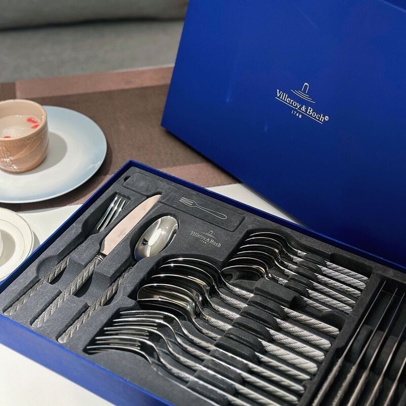 German Villeroy & Boch Imported Stainless Steel Western-Style Knife, Fork, and Spoon Set, 24-Piece Set for Home Use, European Style