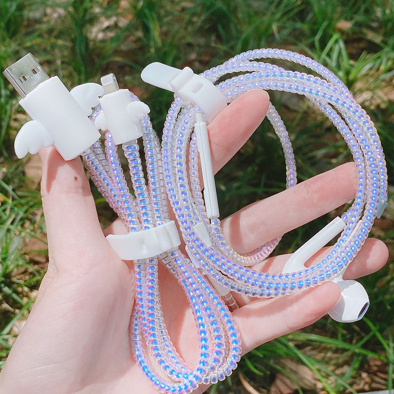 Apple 11 XS XR X mobile phone national bank data cable protective cover iphone earphone protective rope charger sticker