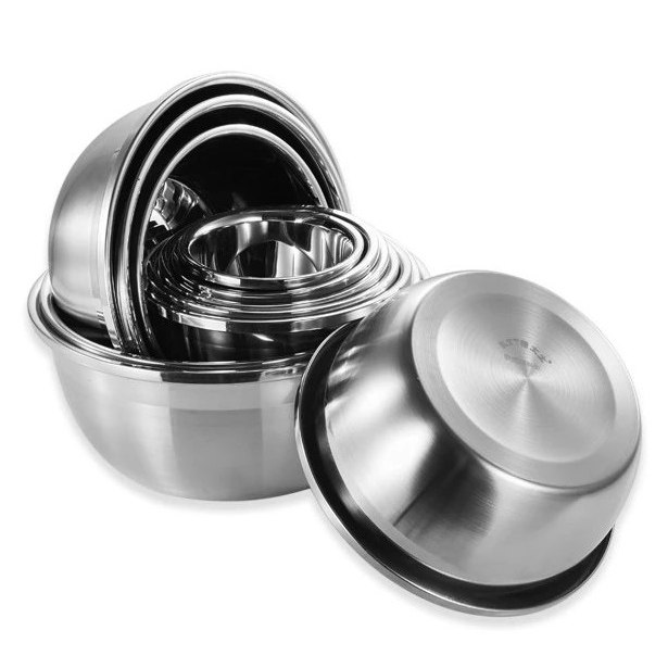 Help wife stainless steel basin European-style seasoning tank 1 2mm thick wash basin egg plate seasoning basin 18cm