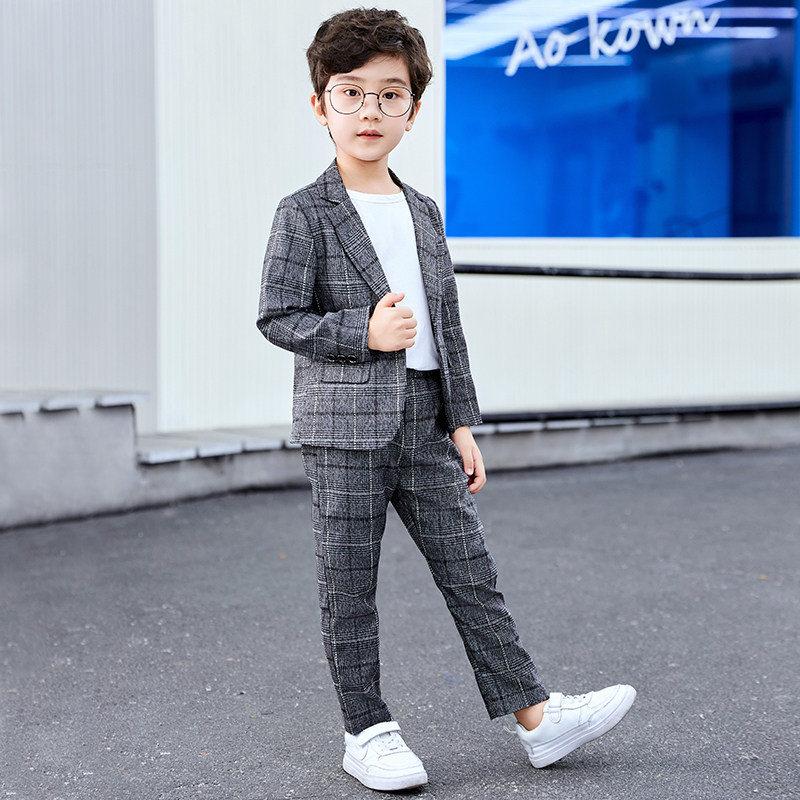 Children's suit Casual Suite Boys Spring and Autumn Han Edition of Tide Children's Clothes Performing Flowers Children's Dress