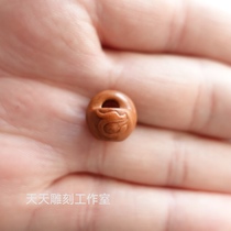 Baby Peach Basket Small Basket Purely Handmade Wild Peach Core Carving Exquisite Exorcism Suppression of Shock Safe Protection Red Rope Pendant