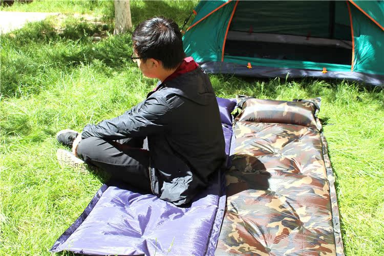 Thảm bơm hơi tự động cắm trại ngoài trời lều ẩm pad nghỉ trưa ngủ pad đơn có thể được khâu đôi thảm nhiều người - Thảm chống ẩm / Mat / Gối xốp lót sàn