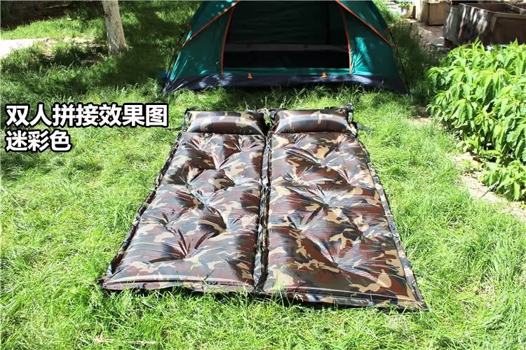 Thảm bơm hơi tự động cắm trại ngoài trời lều ẩm pad nghỉ trưa ngủ pad đơn có thể được khâu đôi thảm nhiều người - Thảm chống ẩm / Mat / Gối xốp lót sàn