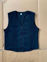 Navy blue velvet vest cardigan fleece vest cold-proof and warm polar fleece mens vest winter collarless vest