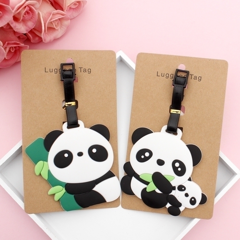 Panda travel portable boarding pass luggage cartoon creative luggage tag tag shipping card travel supplies