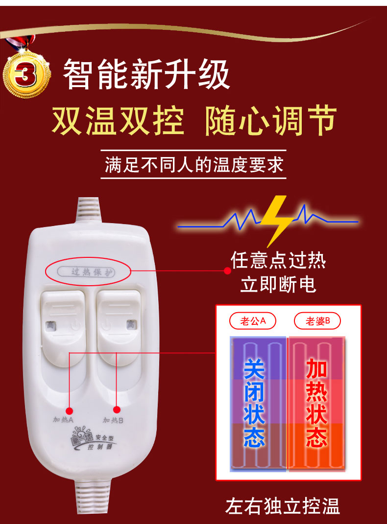 36V volt điện chăn đơn tăng gấp đôi 1.81.5 mét an toàn không thấm nước không bị rò rỉ trang web ký túc xá dày điện bè