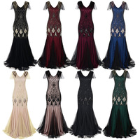 WOMEN DRESS 1920s Great Gatsby Dress Long Party Bride Dress