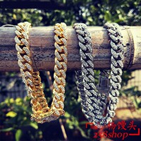 Rapper Cuban Chain Bracelet Necklaces Men Hip Hop Jewelry