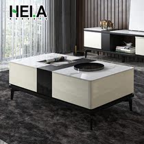 Black and White tempered glass coffee table TV cabinet combination simple modern small apartment living room tea table iron creative
