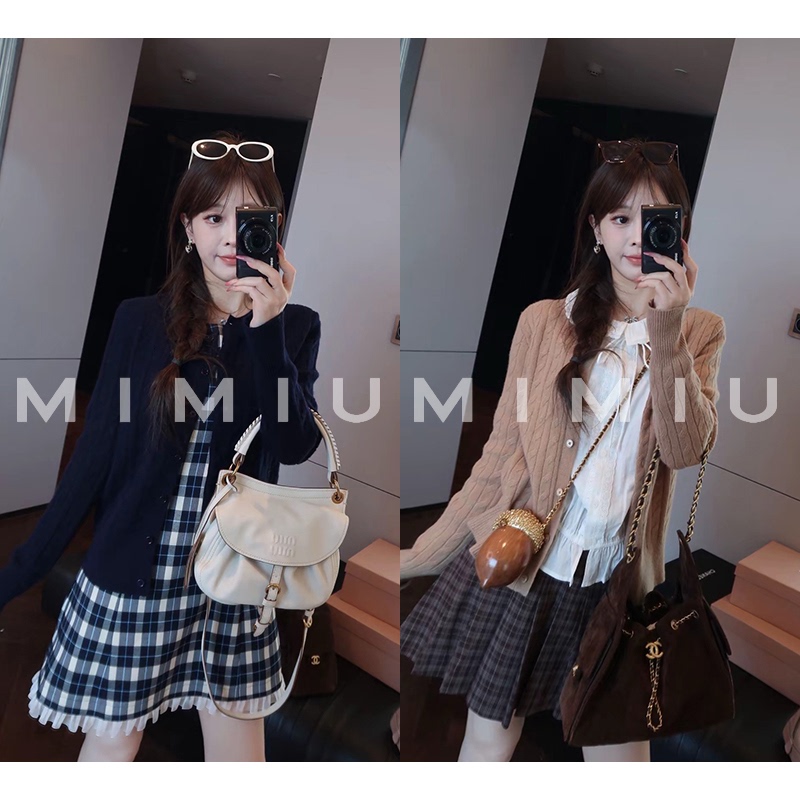 Yolu Lu Wool Cable Knit Sweater Long-Sleeve Shirt Set Women's Autumn Sleeveless Dress Half Skirt Pants Three-Piece Set Yolu Lu Wool Cable Knit Sweater Long-Sleeve Shirt Set Women's Autumn Sleeveless Dress Half Skirt Pants Three-Piece Set