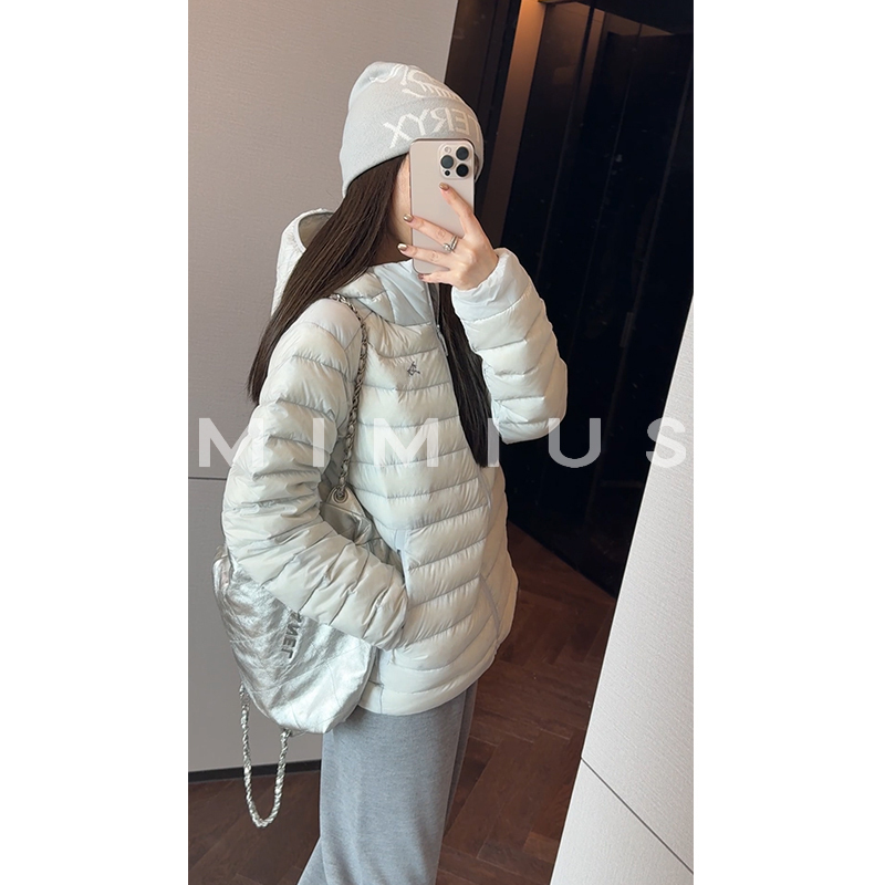 Yoululu Unisex Lightweight Ribbed down Jacket for Women, Korean Style Hooded Short Version, Slimming and Not Bulky Yoululu Unisex Lightweight Ribbed down Jacket for Women, Korean Style Hooded Short Version, Slimming and Not Bulky
