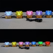 Mini Crystal LED colorful long-term lamp battery plug-in Buddha lamp holding lotus lamp praying lamp for blessing lamp for Buddha lamp