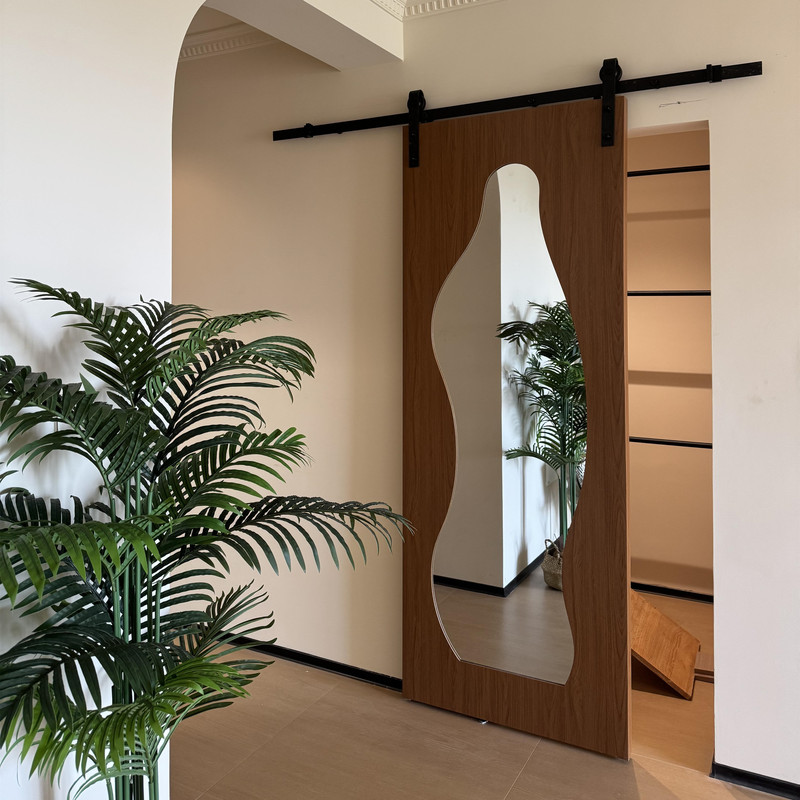 Barn Door, Irregular-Shaped Mirror Door, Hanging Rail Door, Bathroom Door, Storage Room, Warehouse, Interior Sliding Door, Sliding Door