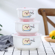 hộp cơm tự hâm nóng Hộp đựng bát sứ tươi ba mảnh đặt bằng gốm có nắp hộp đựng lò vi sóng - Hộp cơm điện sưởi ấm lock and lock hộp cơm giữ nhiệt