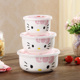 hộp cơm tự hâm nóng Hộp đựng bát sứ tươi ba mảnh đặt bằng gốm có nắp hộp đựng lò vi sóng - Hộp cơm điện sưởi ấm lock and lock hộp cơm giữ nhiệt