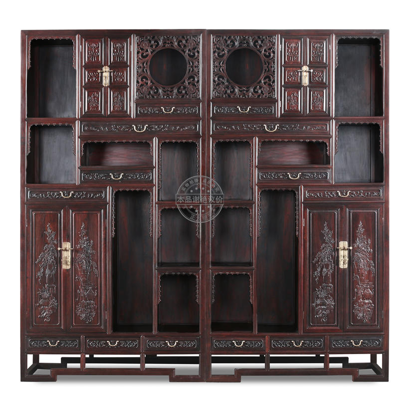 Zhengdaoming Art Laos Great Red Acid Branches Dorpao Cockaku two sets of Toe Yellow Sandalwood Imitation Ancient Furniture Living Room
