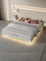 No bedside bed light luxury modern suspension bed simple master bedroom double Italian minimalist 2022 new net red leather art bed