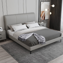 Wash-free technology cloth bed Nordic light luxury master bedroom wedding bed double bed solid wood soft bed modern minimalist net red cloth bed