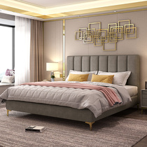 Light luxury fabric bed removable and washable double bed master bedroom 18m modern wedding bed master bedroom simple modern apartment for rent