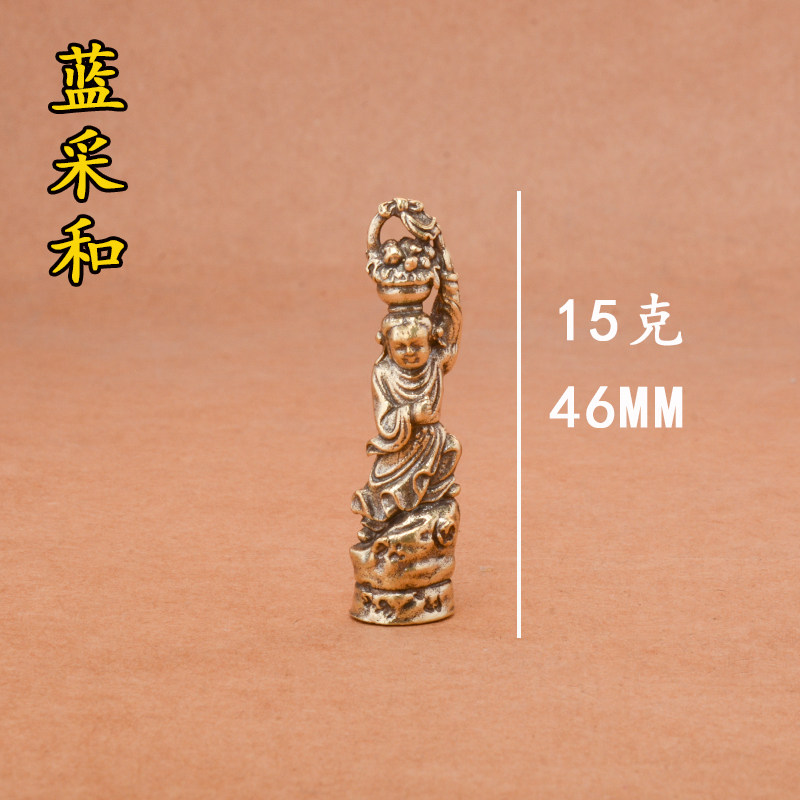 纯黄铜八仙过海铜像桌面摆件古玩杂项铜雕神像工艺品文玩茶宠摆饰-淘宝