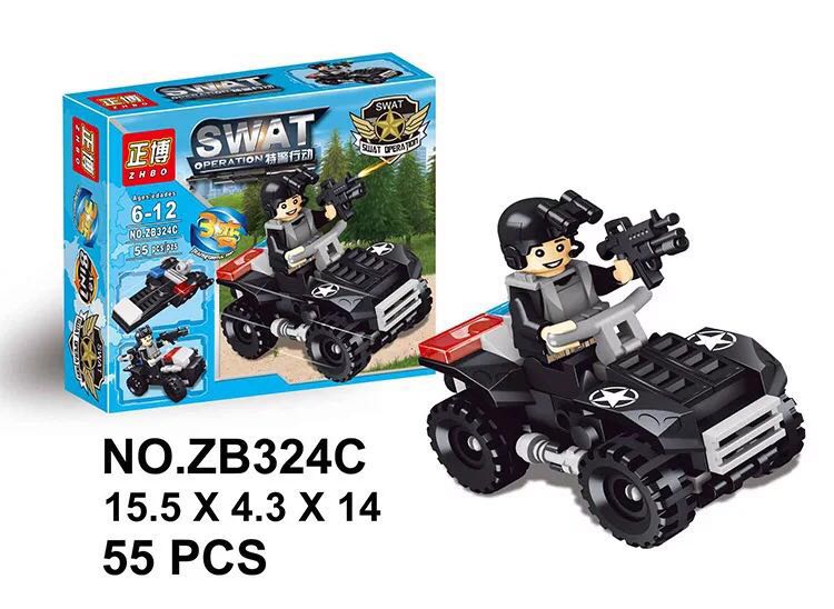 Zhengbo tương thích LEGO đặc biệt cảnh sát hành động 8 trong 1 building blocks đồ chơi đồ chơi giáo dục 5-15 tuổi