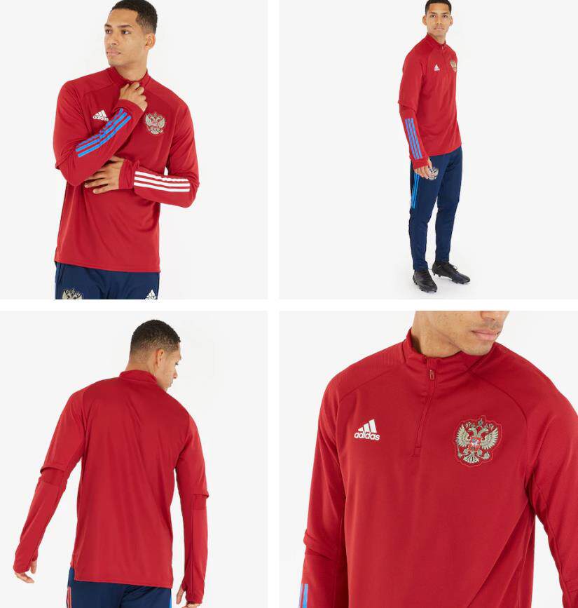 2020 European Cup Russian semi-zipper training long sleeve trousers DS