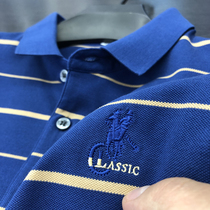 Pure cotton new Paul shirt ~ polo shirt man short sleeve turn for business summer clothing high-end striped middle-aged men t-shirt