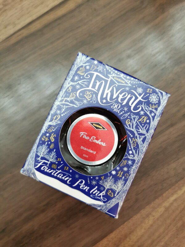 British Diamine Ink 2019 Limited Edition Christmas Octagonal Bottle Flame Ember Blue Acacia 50ml British Diamine Ink 2019 Limited Edition Christmas Octagonal Bottle Flame Ember Blue Acacia 50ml