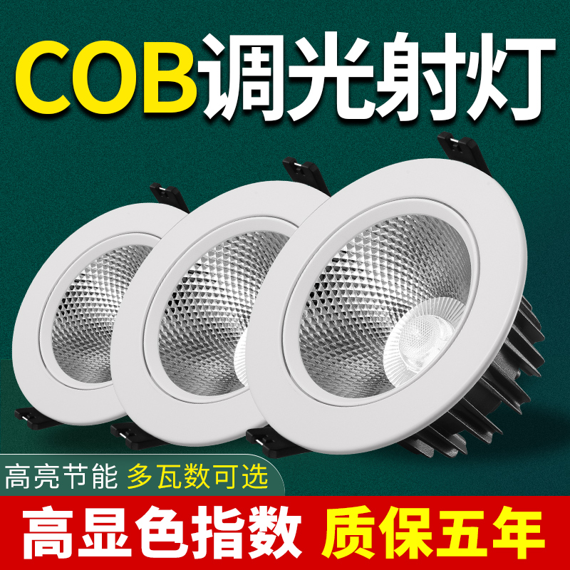 Spotlight LED Ceiling Lamp Household Ultra-bright Cob Downlight Embedded Bulleye Commercial Clothing Shop Spotlight