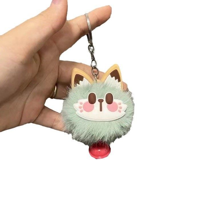 Cute Bell Lucky Cat Plush Pendant Keychain, Unique Back-To-School Gift for Best Friends, Dormitory, School, Bag Gift
