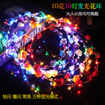 Place Pushy Small Gift Luminous Flower Ring Night Market Hot Selling Luminous Toy Children Yiwu Small Merchandise Ground Stall Source