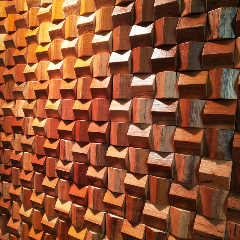 Old ship Trojan Syke background wall living room solid wood acoustic diffusion sound-absorbing board Log modern three-dimensional decorative materials