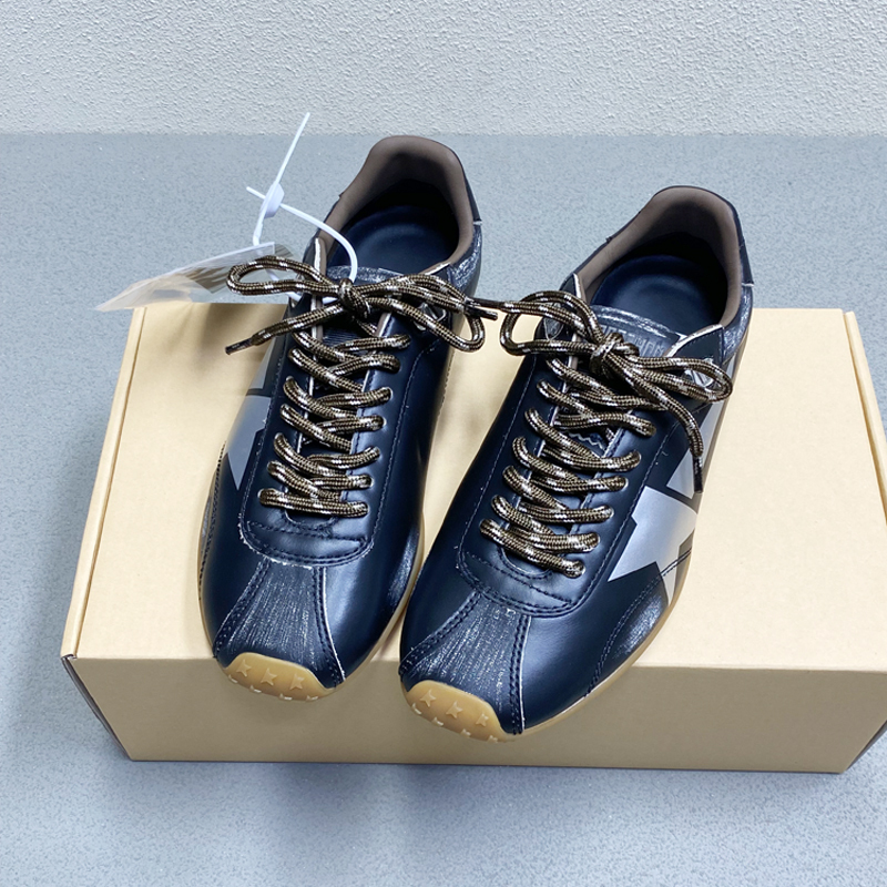 Top Quality Genuine Leather Vintage Five-Pointed Star Distressed Sneakers for Women, Color-Washed, Height-Increasing, Golden Goose Dirty Sneakers, Forrest Gump Shoes