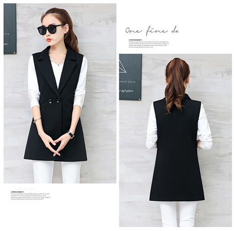 Áo vest nữ mùa thu đông 2018 dài phiên bản Hàn Quốc của bộ vest mới giảm béo áo vest không tay vest áo vest nữ hàng hiệu