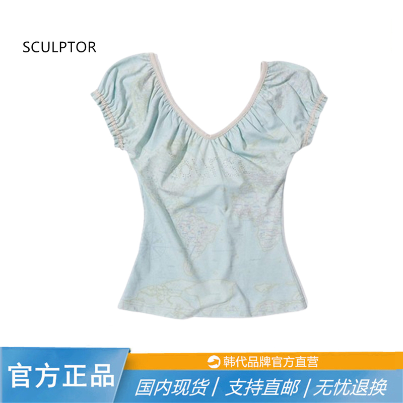 Korean Niche Brand Sculptor Zhao Meiyuan, Ye Shuhua, and Lee Soobin's Same Style Hollow-Out Backless Short-Sleeve T-Shirt Top for Women Korean Niche Brand Sculptor Zhao Meiyuan, Ye Shuhua, and Lee Soobin's Same Style Hollow-Out Backless Short-Sleeve T-Shirt Top for Women