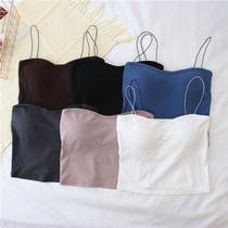 Spot two pieces of camisole vest women can be worn outside with chest pad waist top tube base shirt short