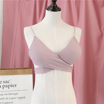 Early spring Korean version of No steel ring beautiful back small bra gathered on the underwear girl student bra wrapped chest