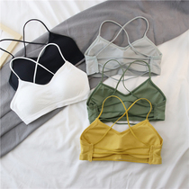 2020 new Hyuna anti-light haircut chest thin strap cross backless camisole vest female back sexy bra underwear